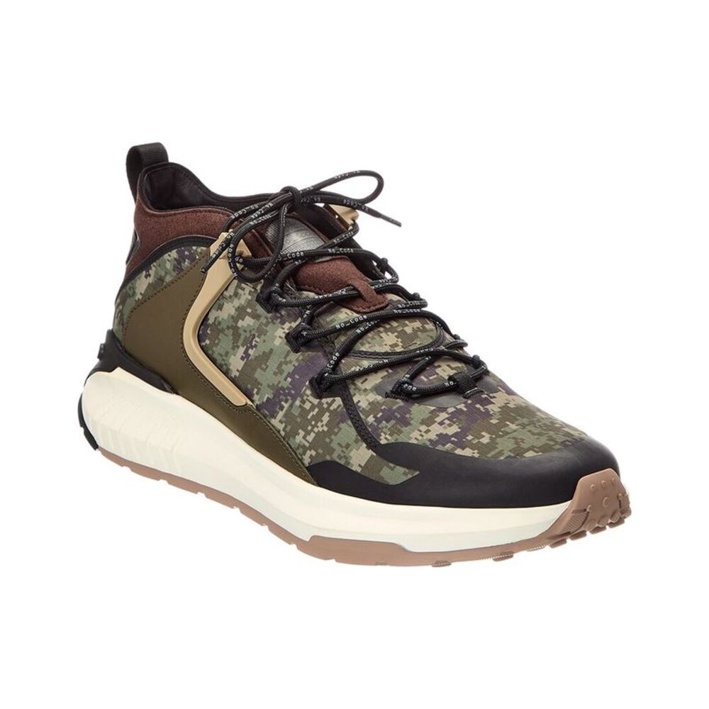 Tod's Leather & Canvas Sneaker, Green